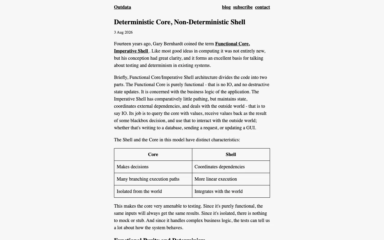Deterministic Core, Non-Deterministic Shell