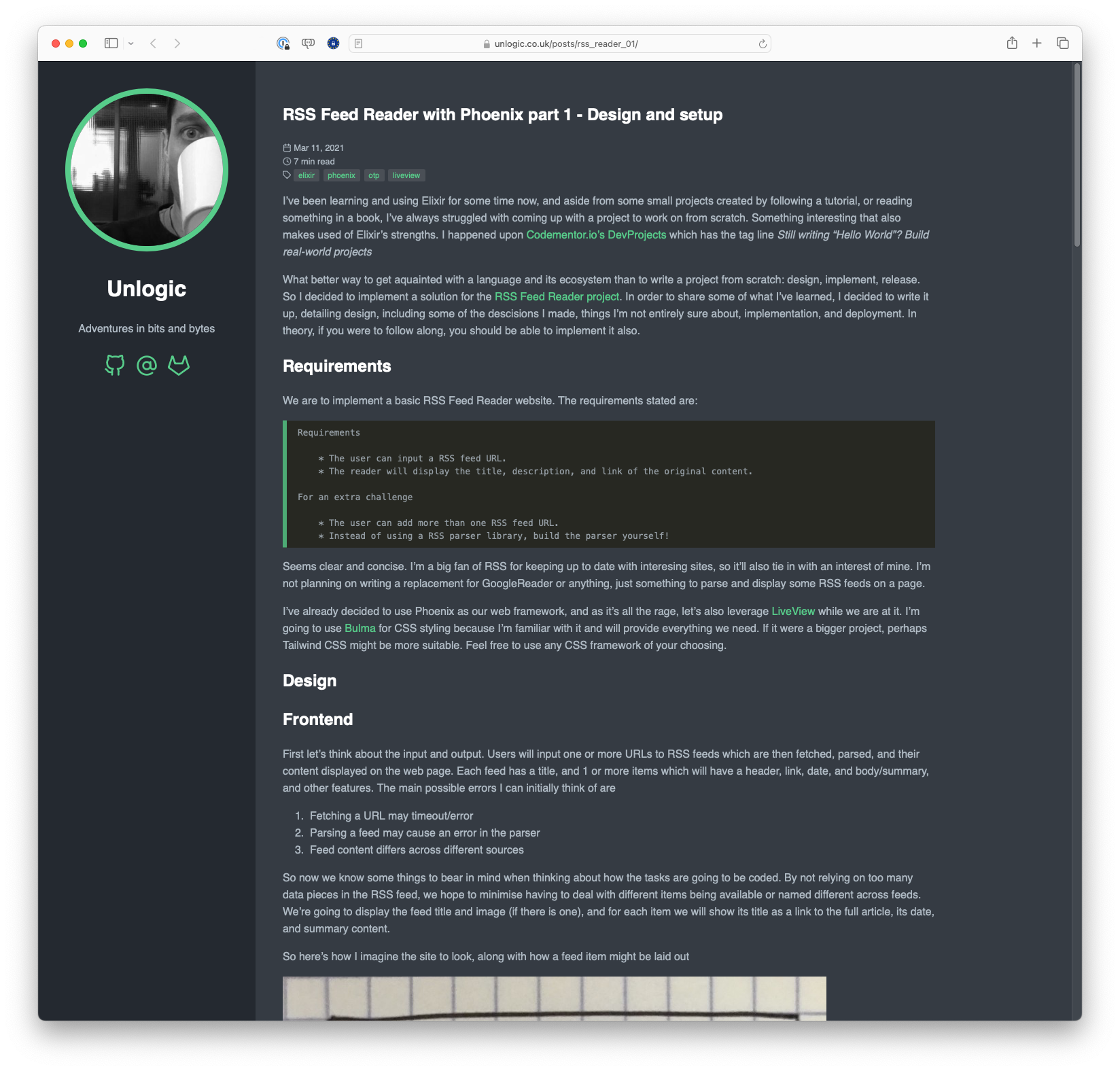 RSS Feed Reader with Phoenix Part 1 - Design and Setup