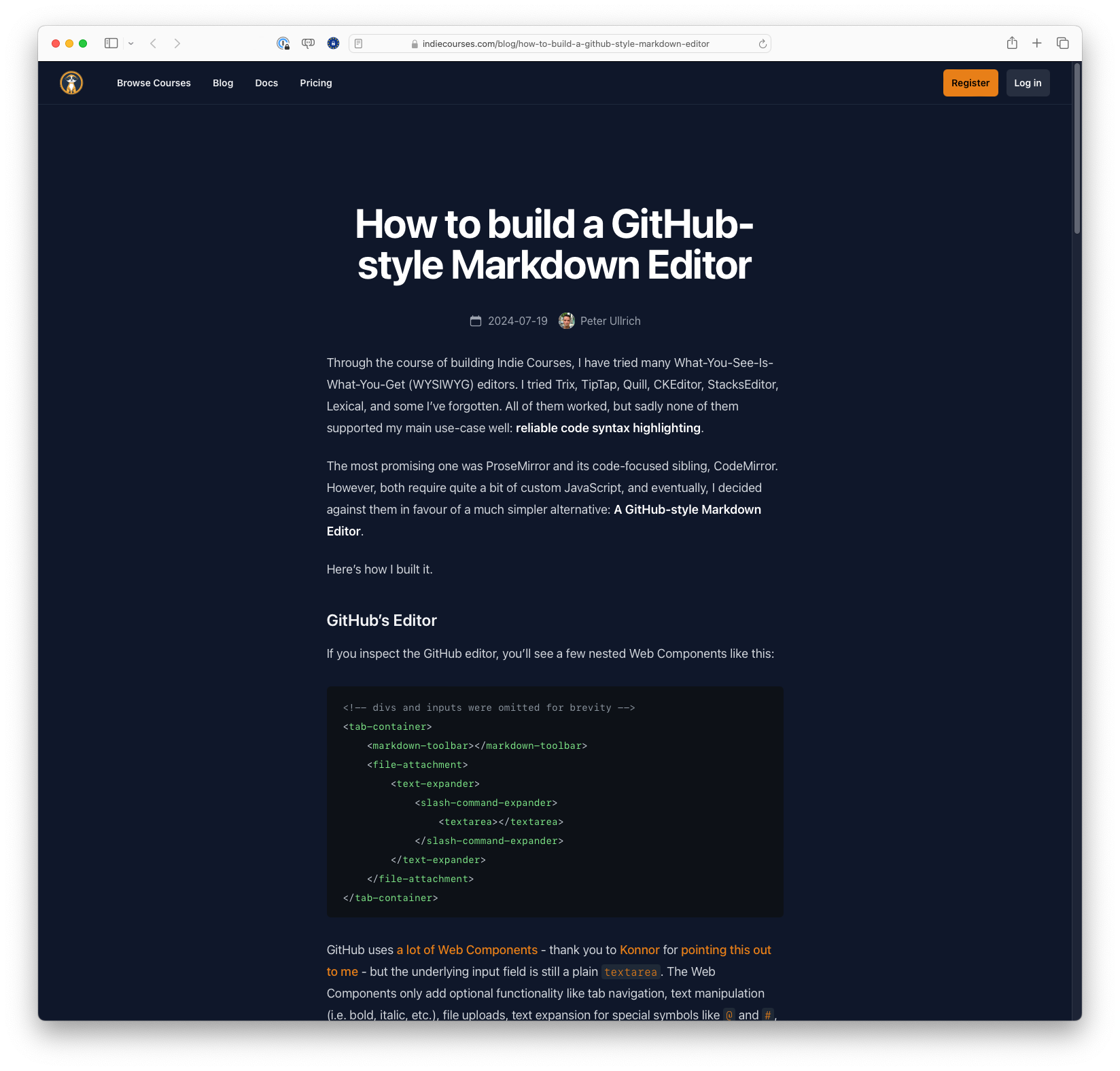 How to build a GitHub-style Markdown Editor