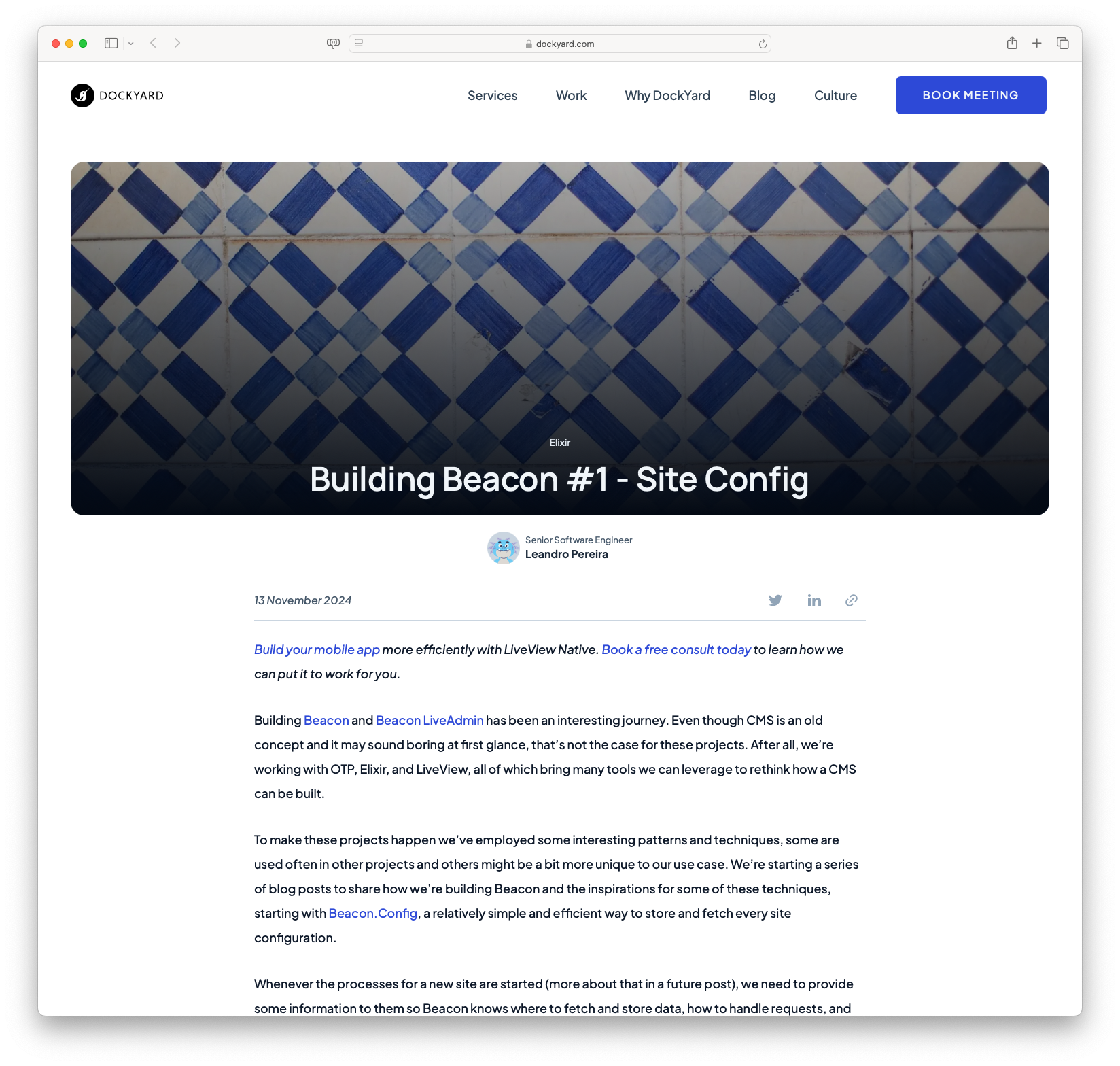 Building Beacon #1 - Site Config