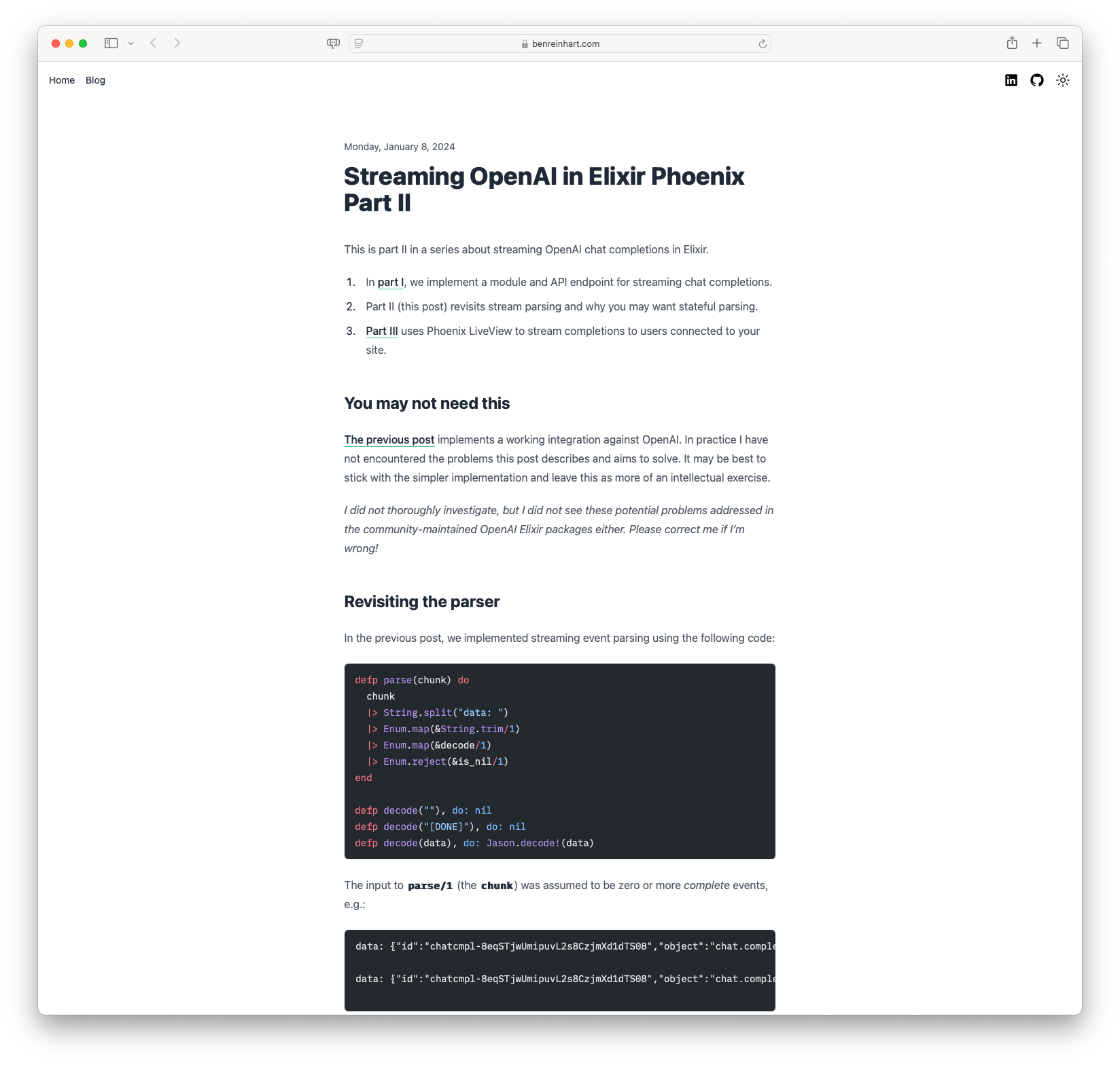 Streaming OpenAI in Elixir Phoenix Part II