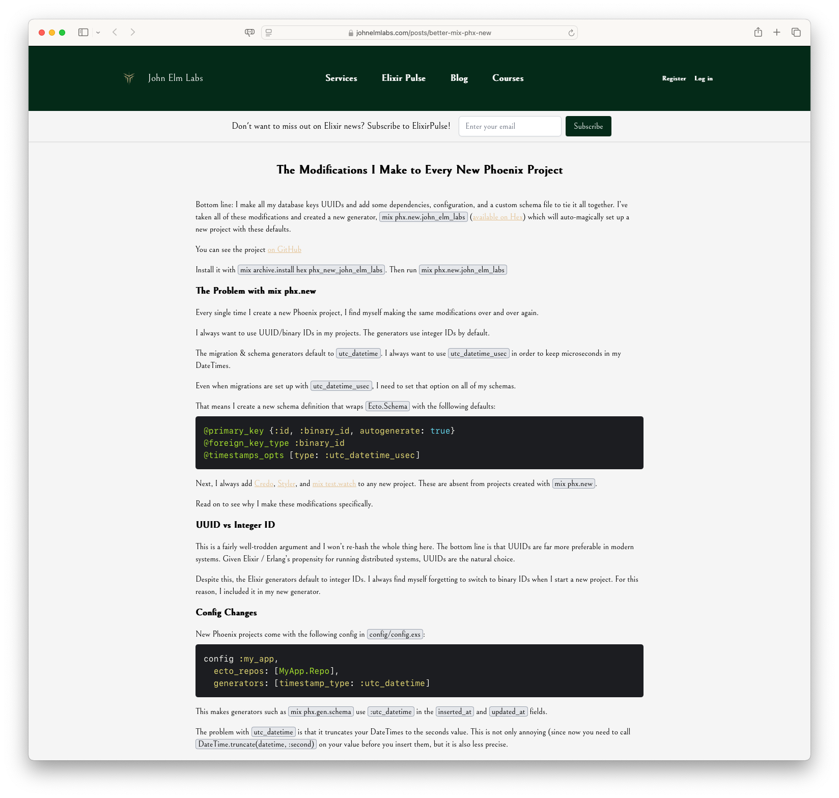 The Modifications I Make to Every New Phoenix Project