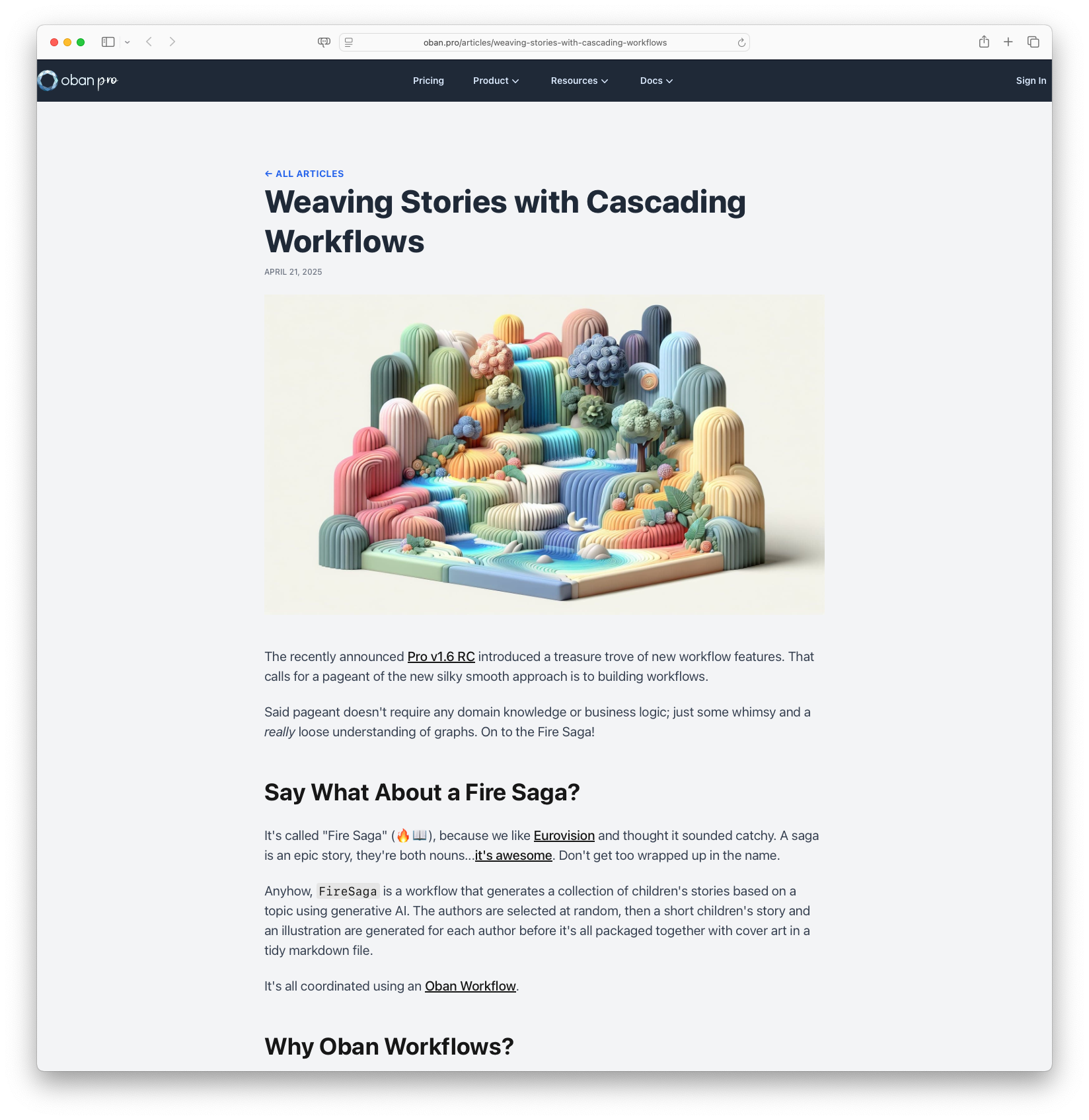 Weaving Stories with Cascading Workflows