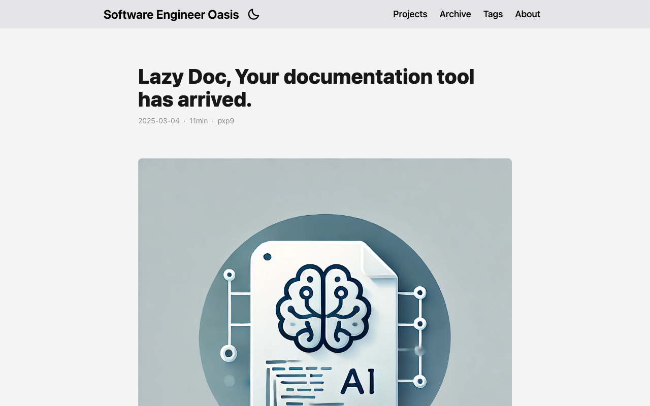 Lazy Doc, Your documentation tool has arrived.