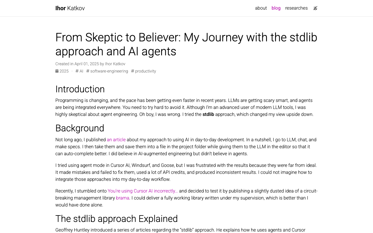 From Skeptic to Believer: My Journey with the stdlib approach and AI agents