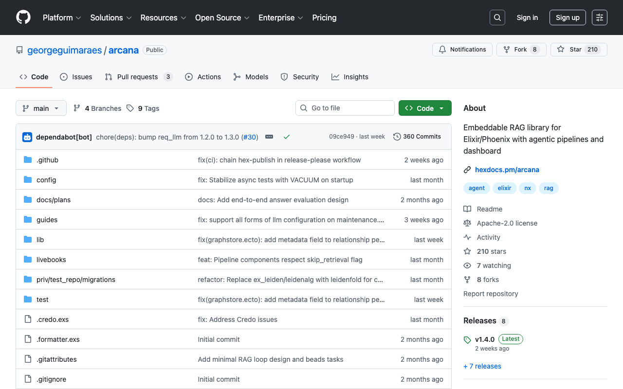 georgeguimaraes/arcana: Embeddable RAG library for Elixir/Phoenix