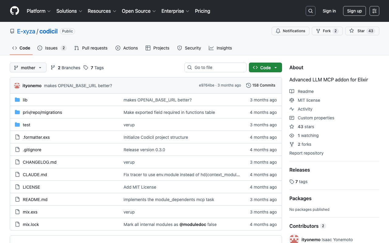 E-xyza/codicil: Advanced LLM MCP addon for Elixir