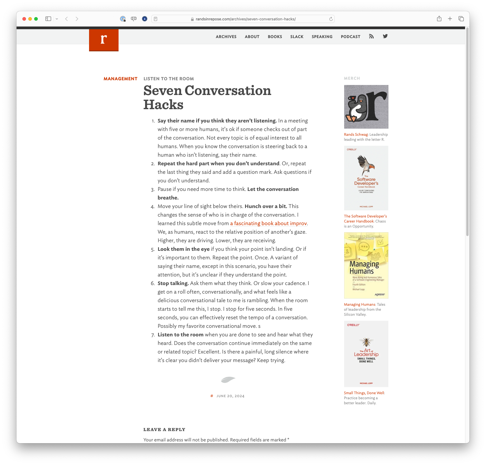 Seven Conversation Hacks