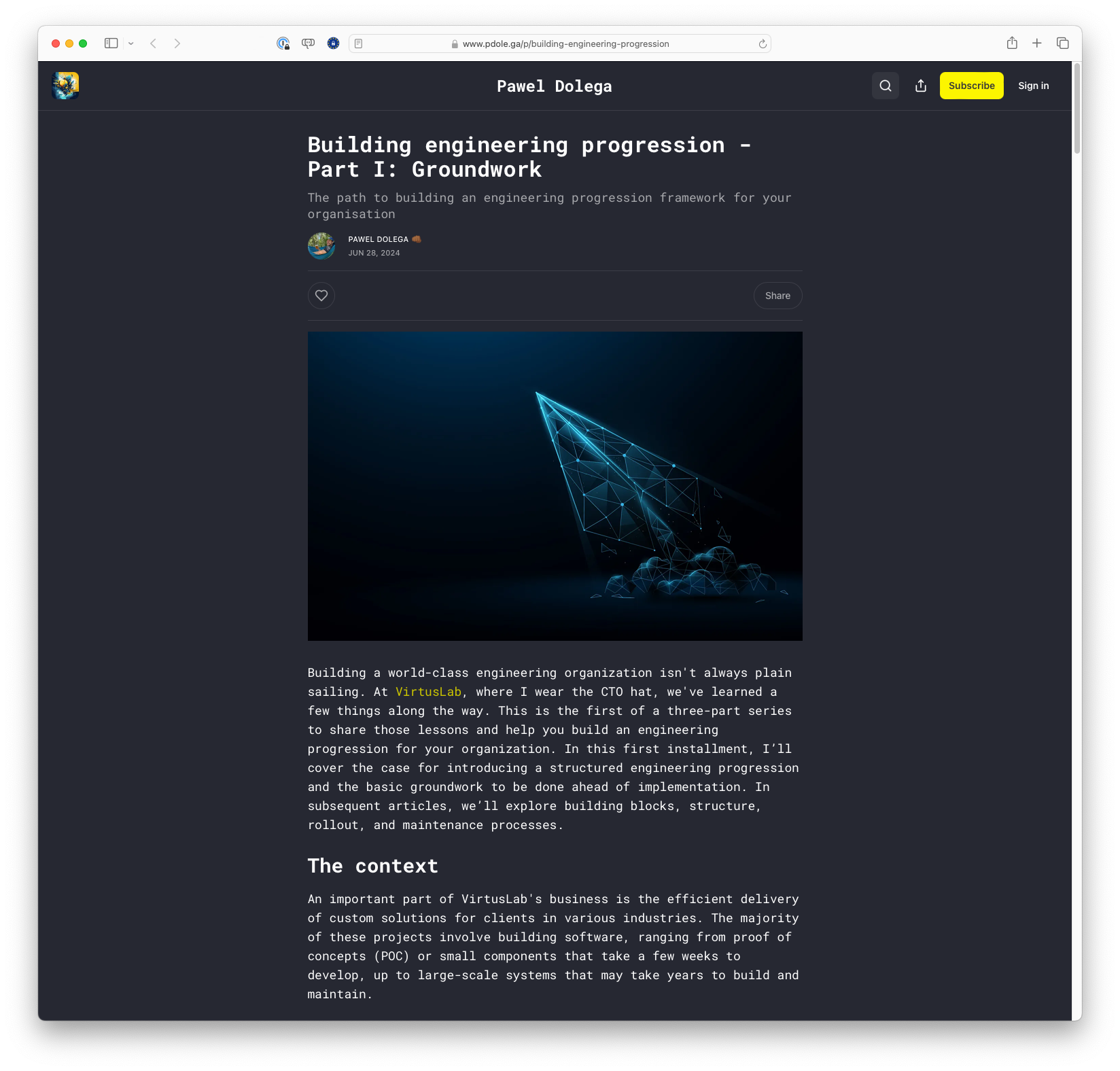 Building Engineering Progression - Part I: Groundwork