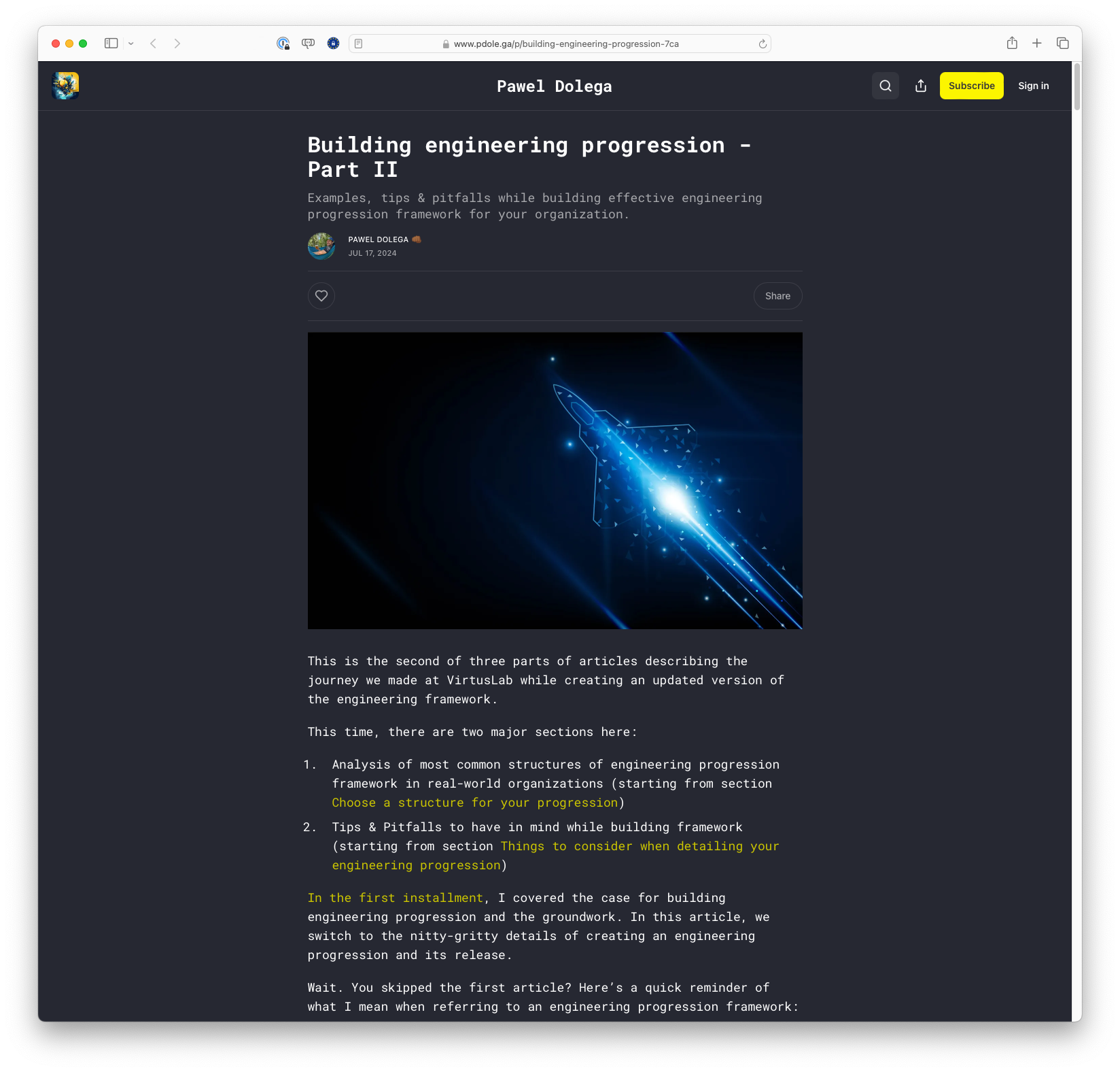 Building Engineering Progression - Part II