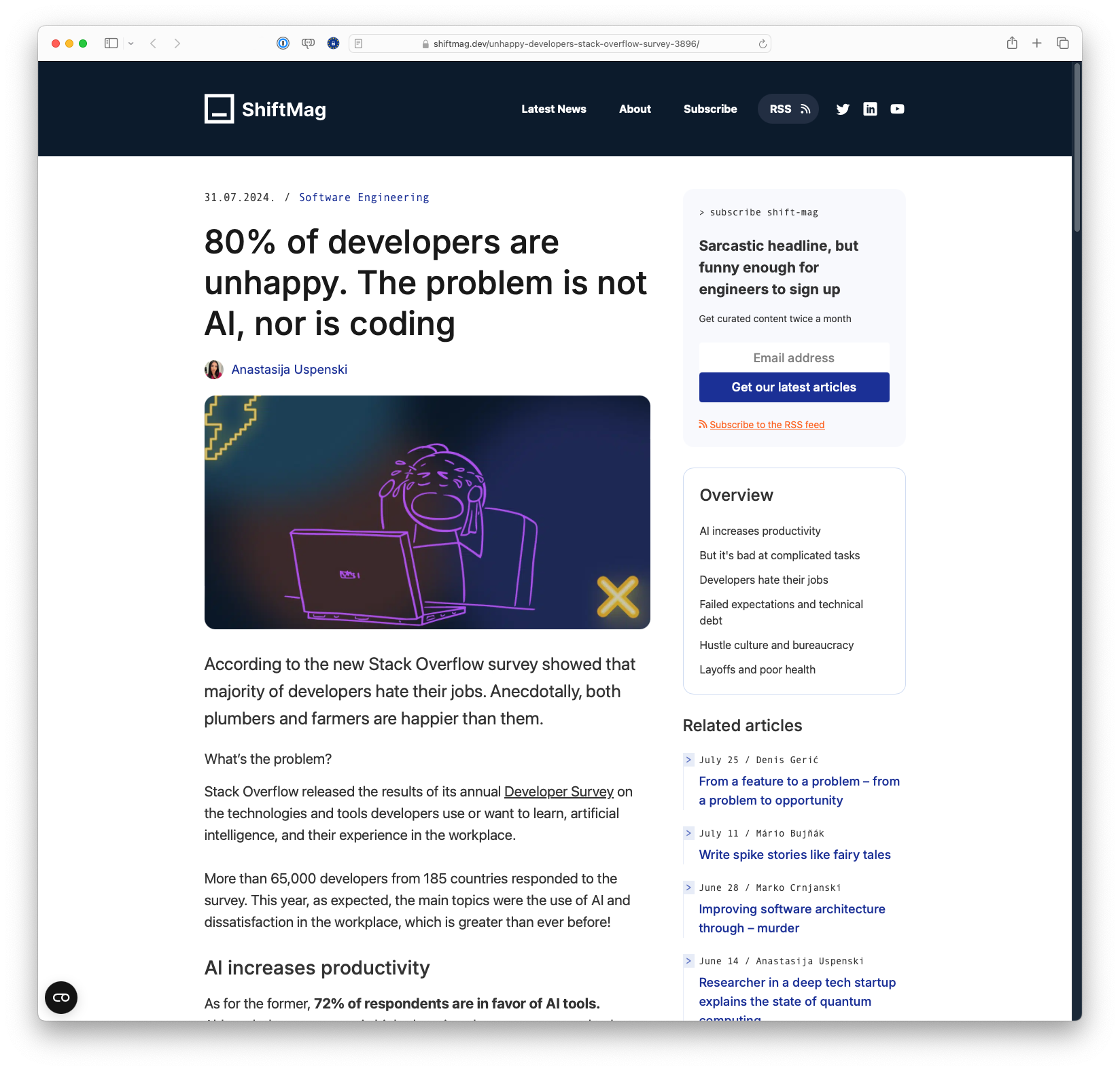80% of developers are unhappy. The problem is not AI, nor is coding