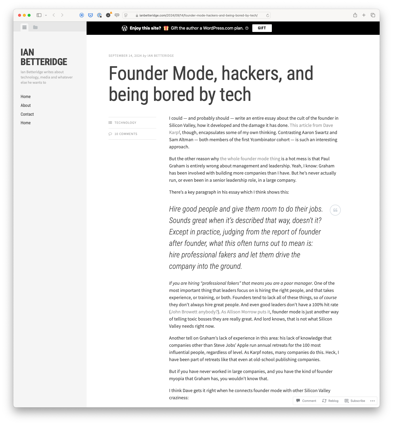 Founder Mode, Hackers, and Being Bored by Tech