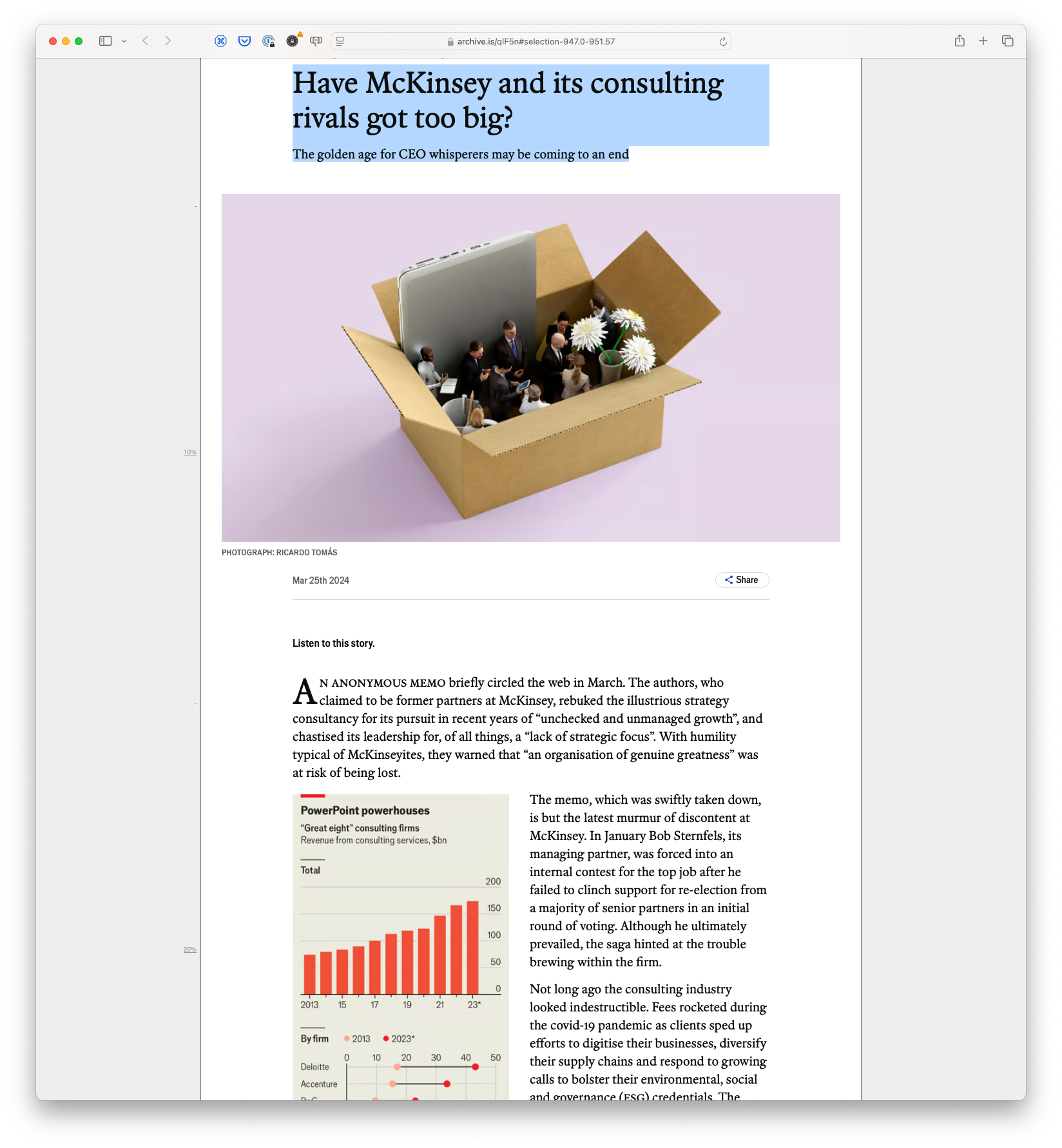 Have McKinsey and its consulting rivals got too big?