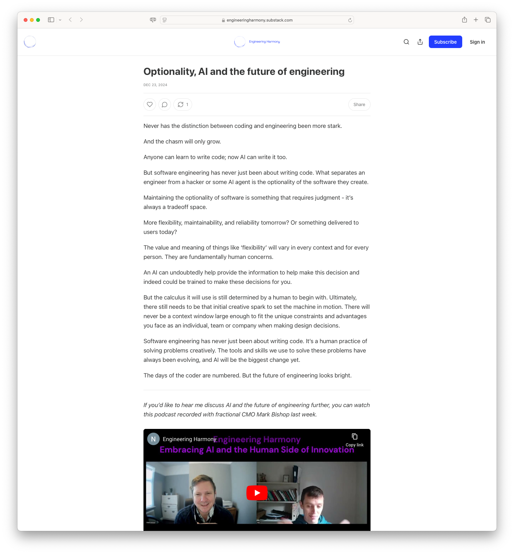 Optionality, AI and the future of engineering