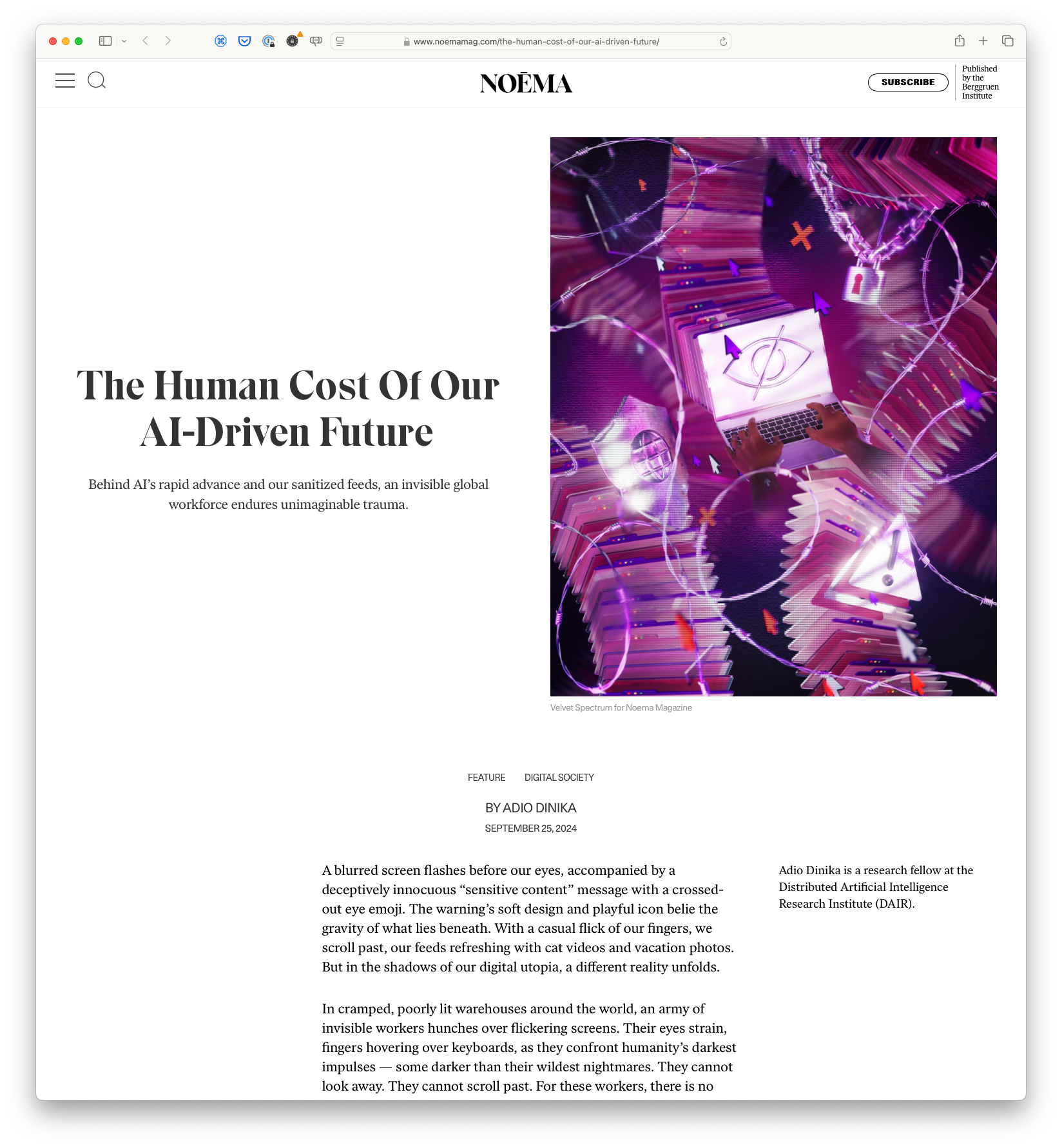 The Human Cost Of Our AI-Driven Future