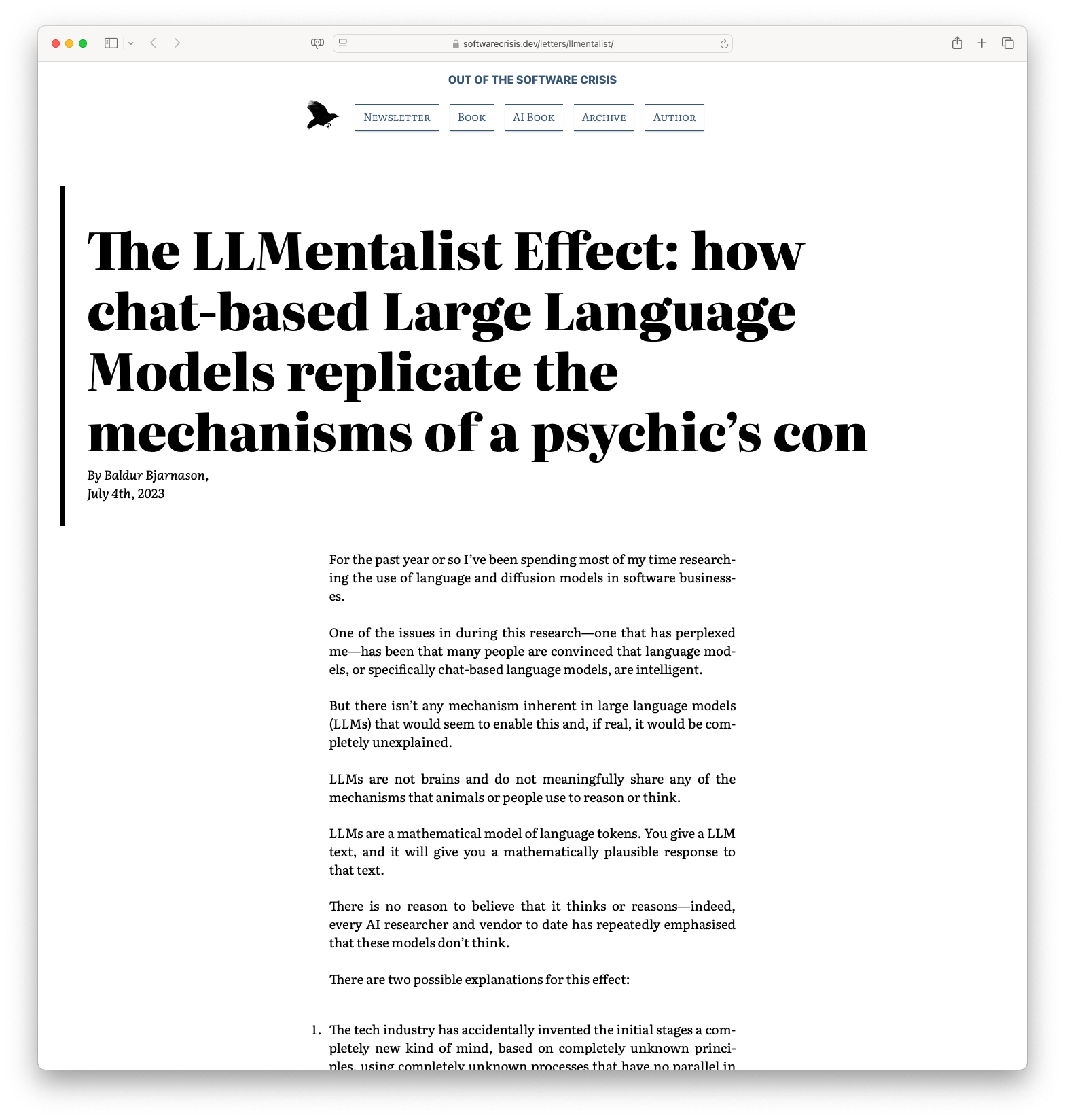 The LLMentalist Effect: How Chat-Based Large Language Models Replicate the Mechanisms of a Psychic’s Con