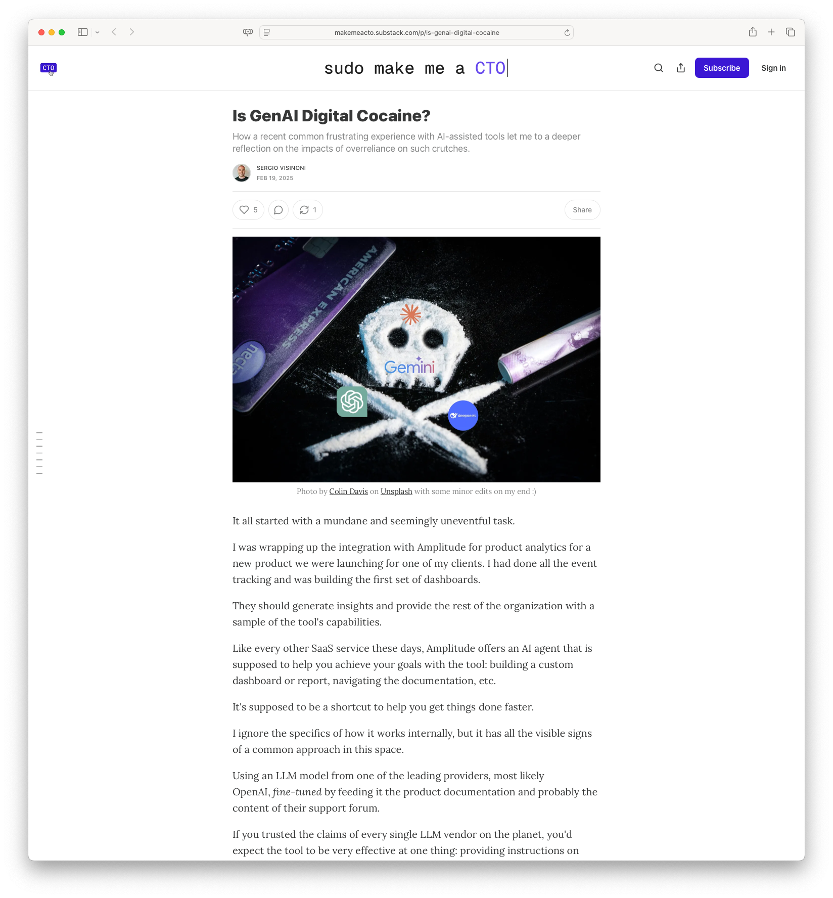 Is GenAI Digital Cocaine?