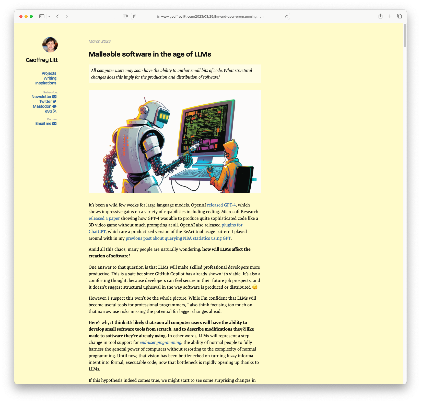 Malleable software in the age of LLMs (geoffreylitt.com)