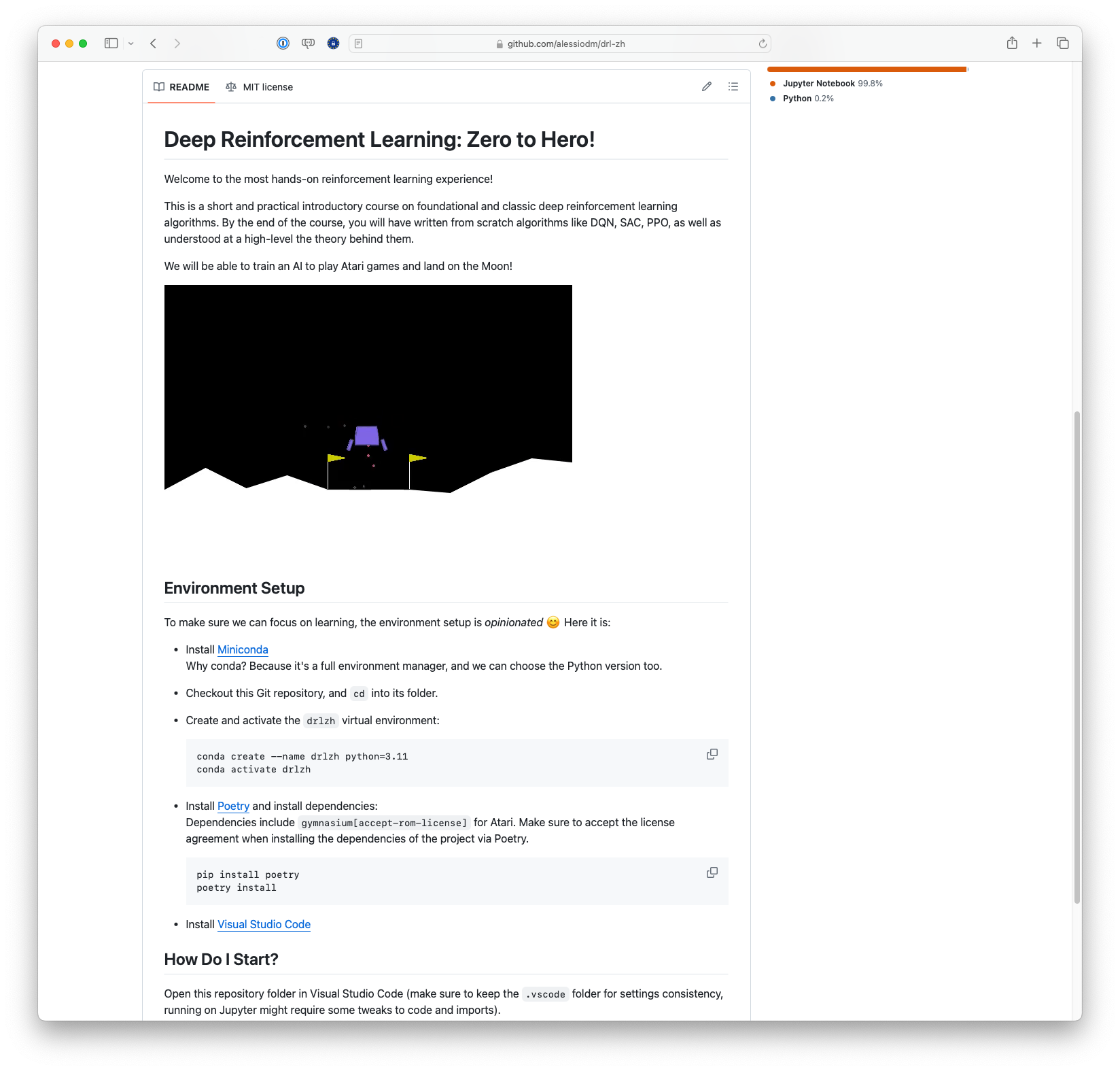 alessiodm-drl-zh - Deep Reinforcement Learning - Zero to Hero (github.com)