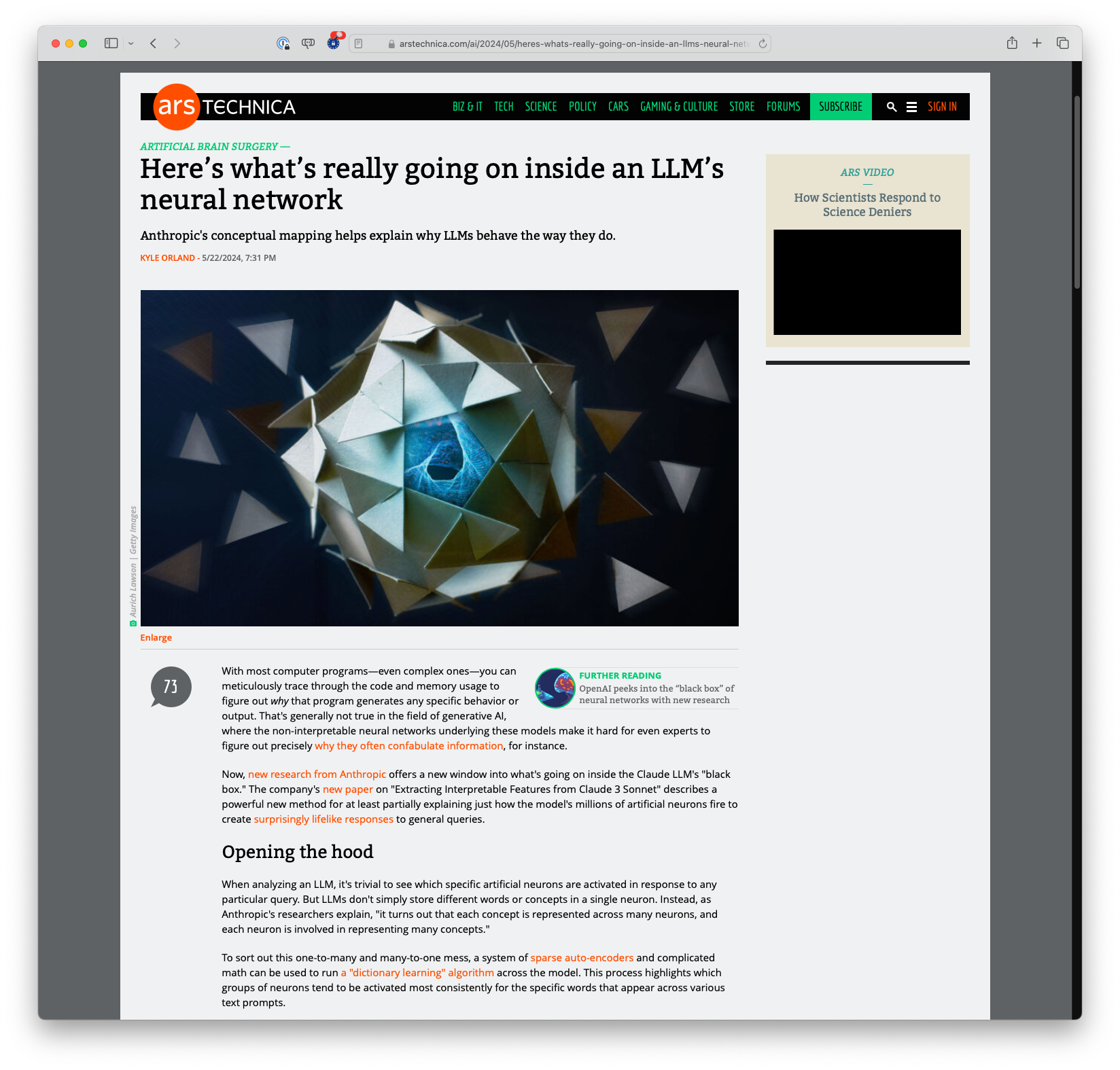 Here’s what’s really going on inside an LLM’s neural network (arstechnica.com)