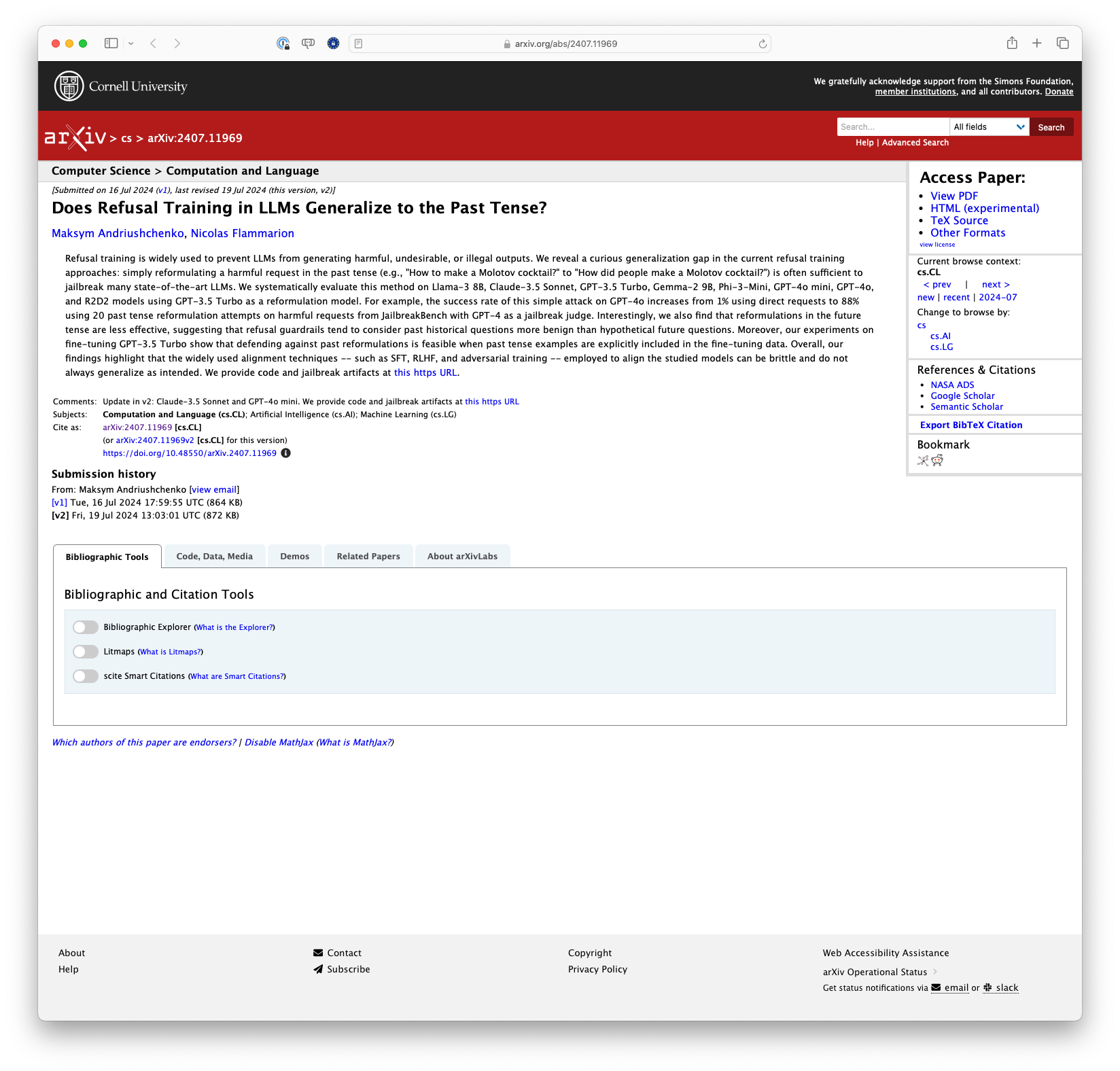 Does Refusal Training in LLMs Generalize to the Past Tense?