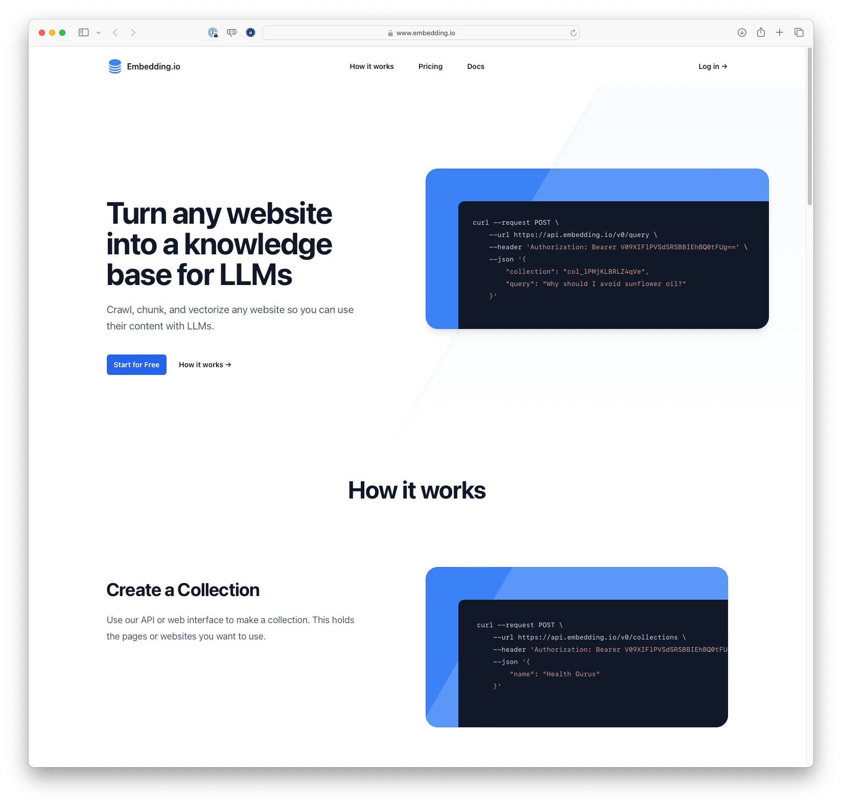 Embedding.io: Turn Websites into LLM Knowledge Bases