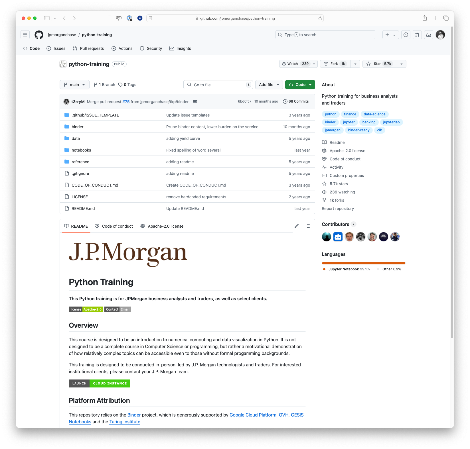 J.P. Morgan's Python Training