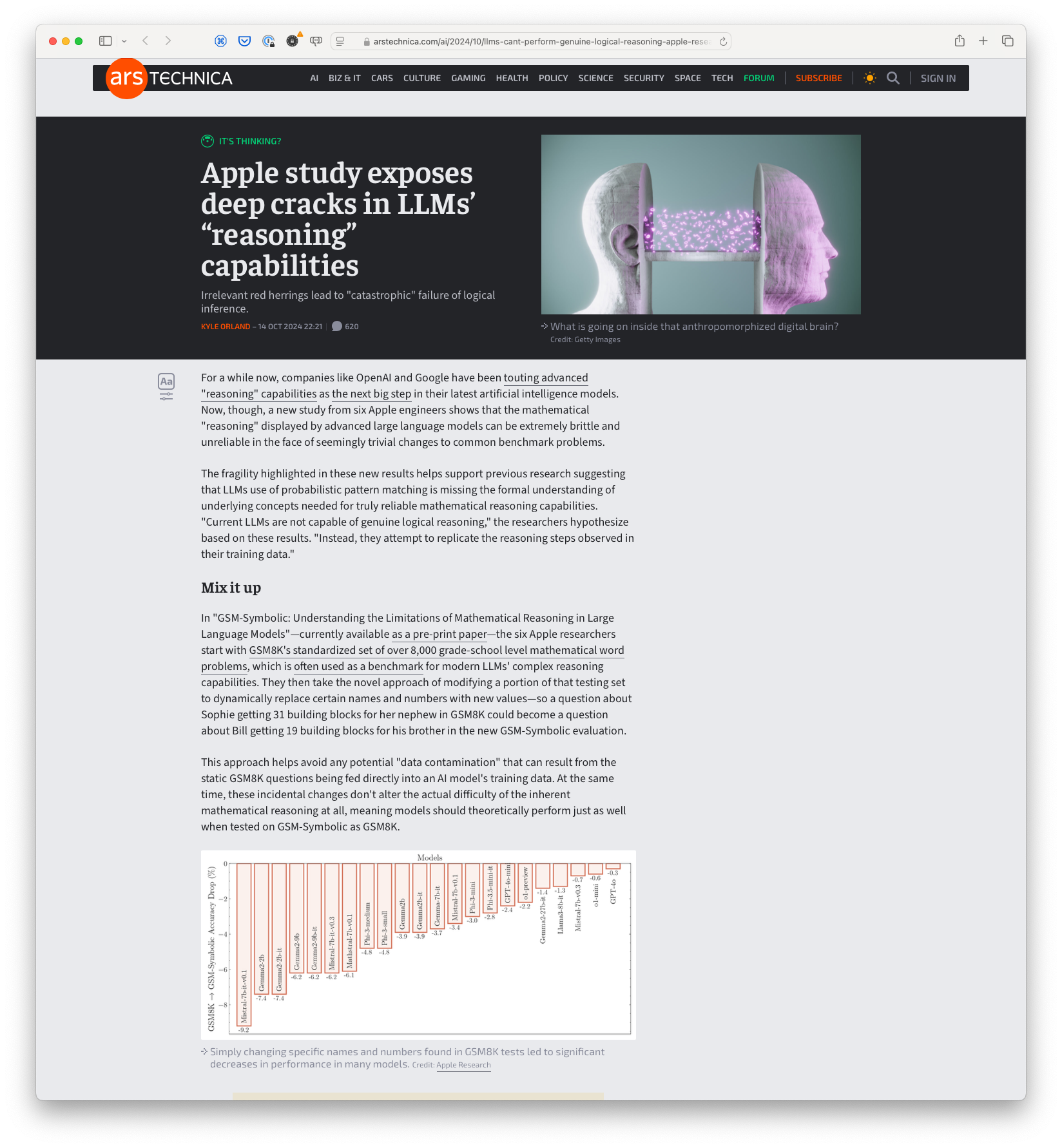 Apple study exposes deep cracks in LLMs’ “reasoning” capabilities