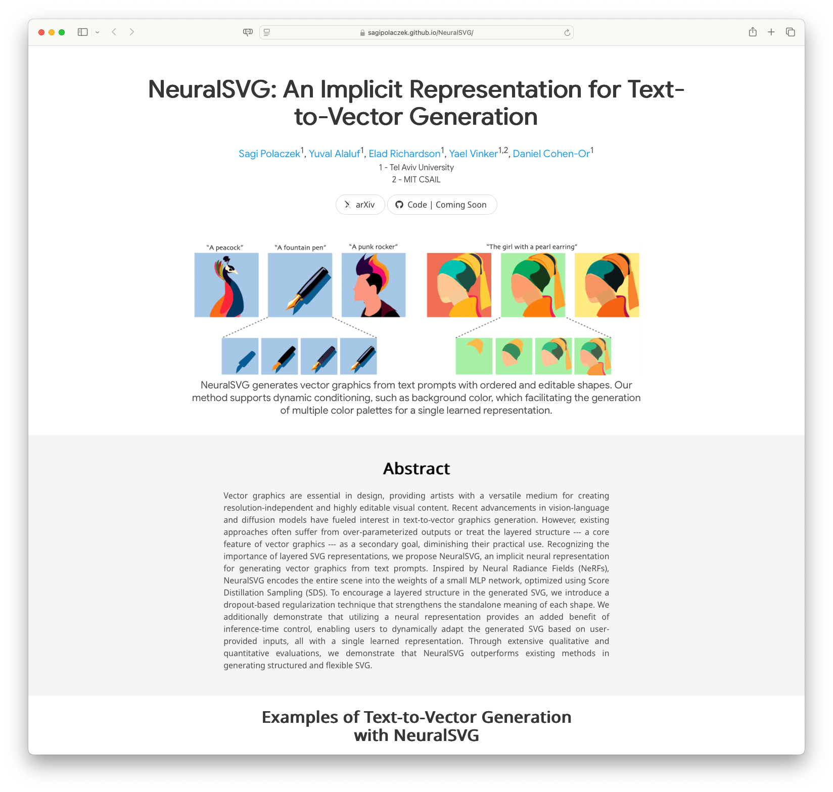 NeuralSVG: An Implicit Representation for Text-to-Vector Generation