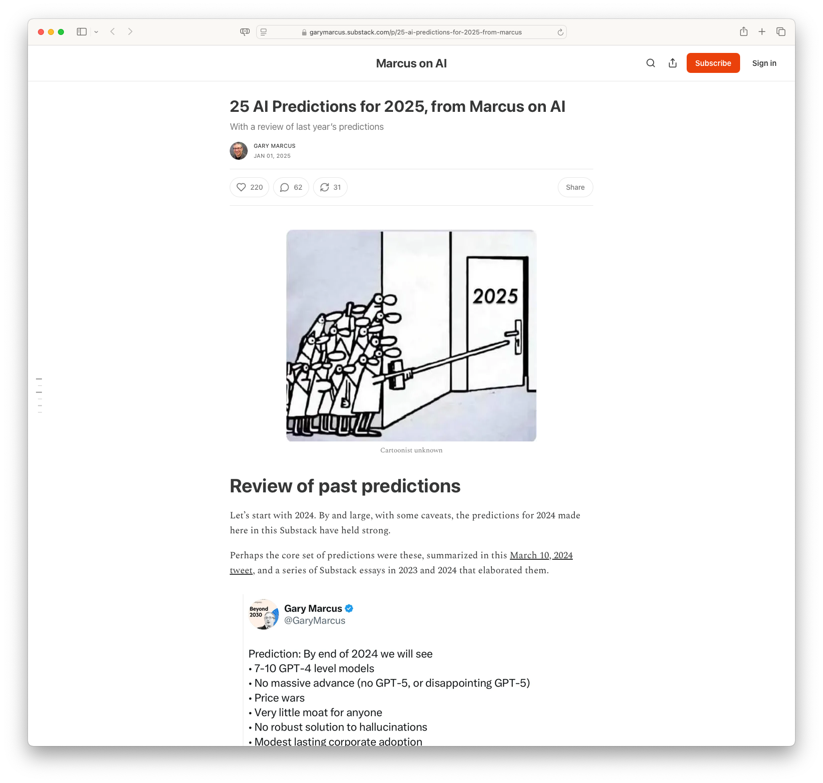 25 AI Predictions for 2025, from Marcus on AI