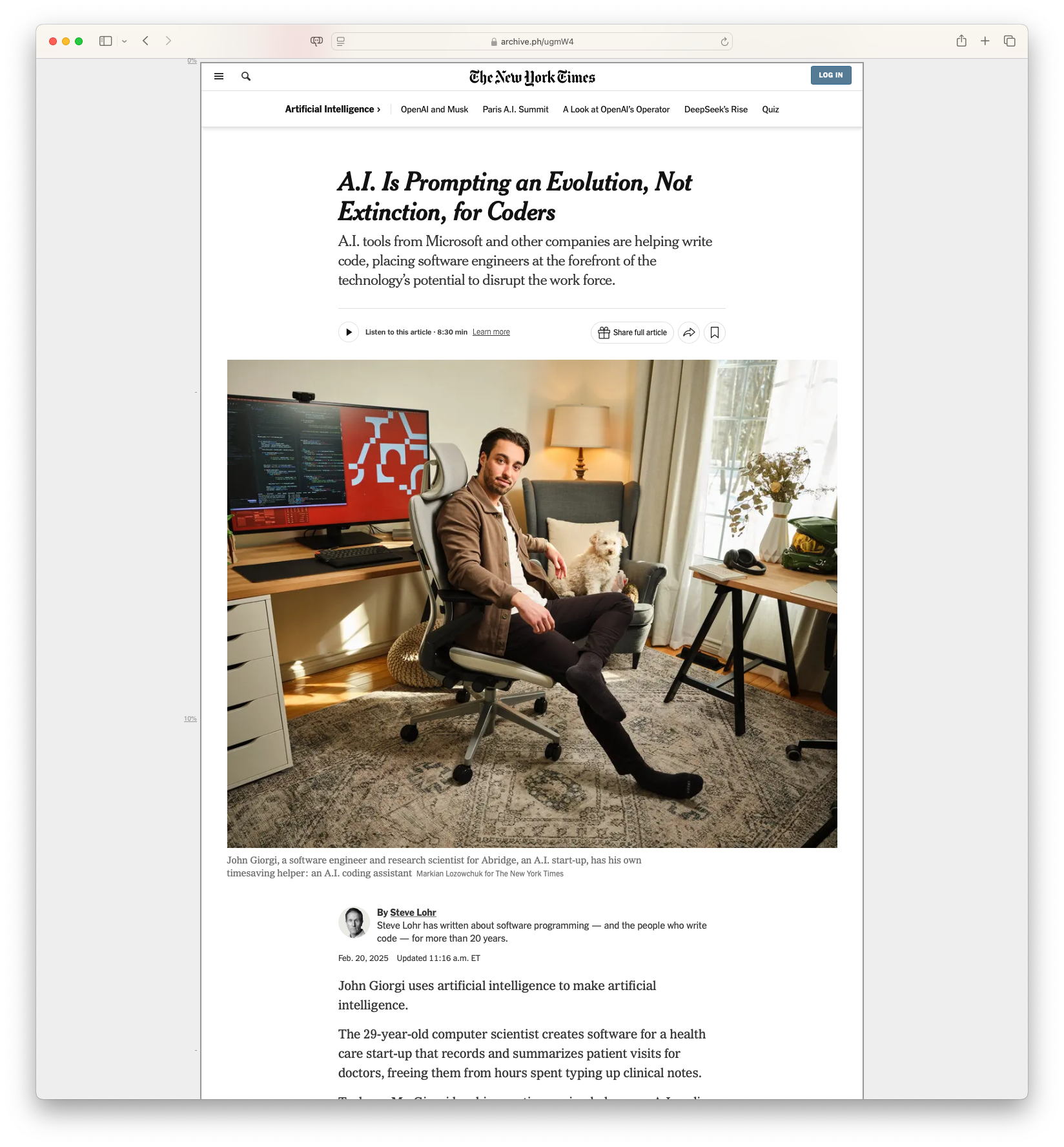 A.I. Is Prompting an Evolution, Not Extinction, for Coders