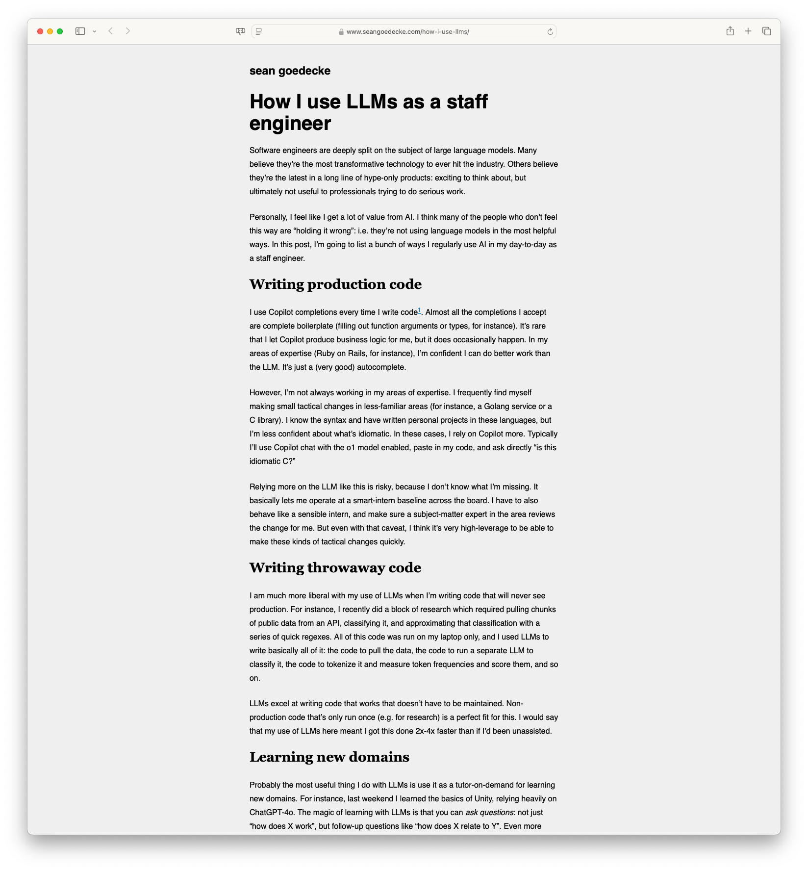 How I use LLMs as a staff engineer