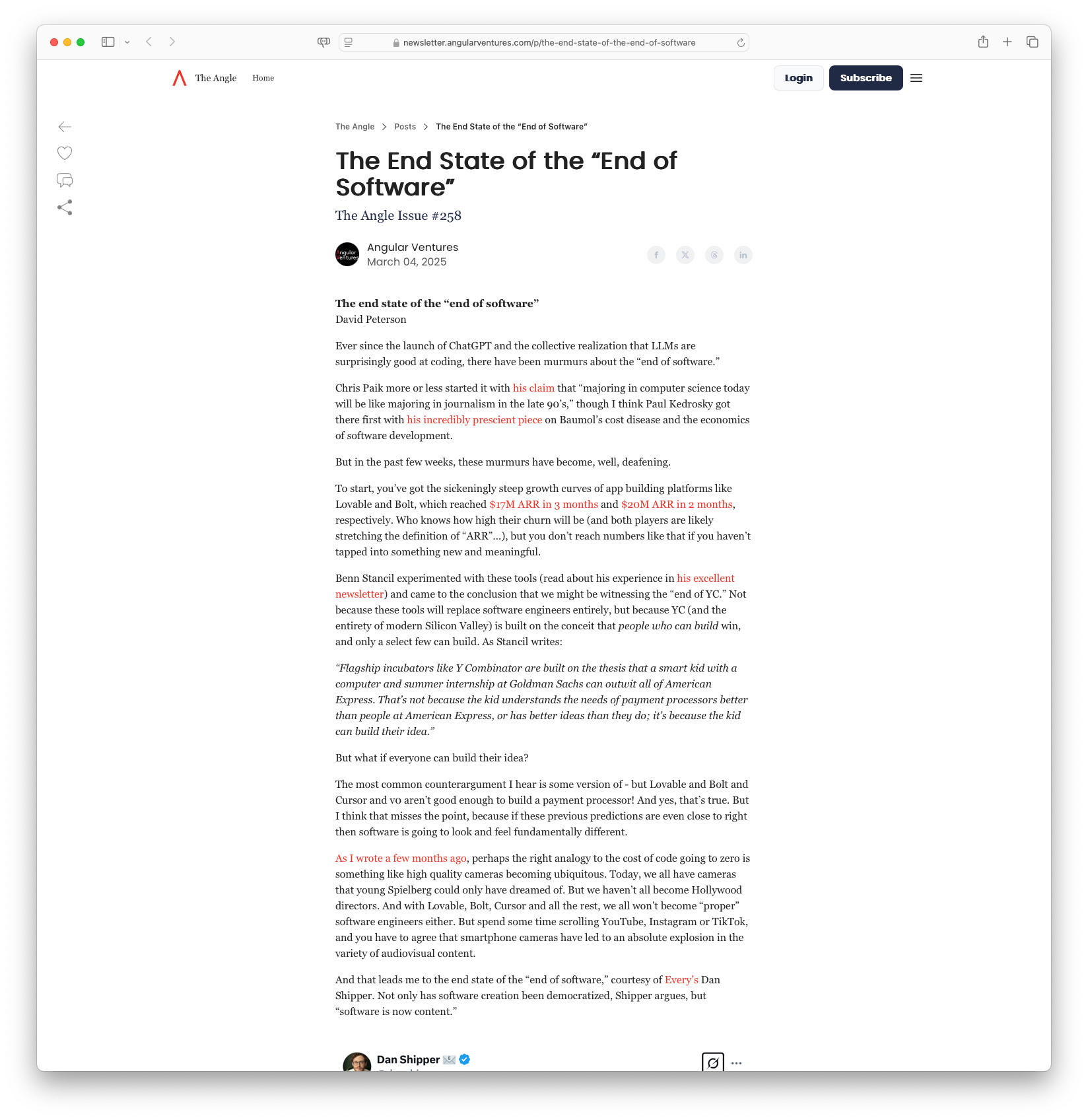 The End State of the "End of Software"