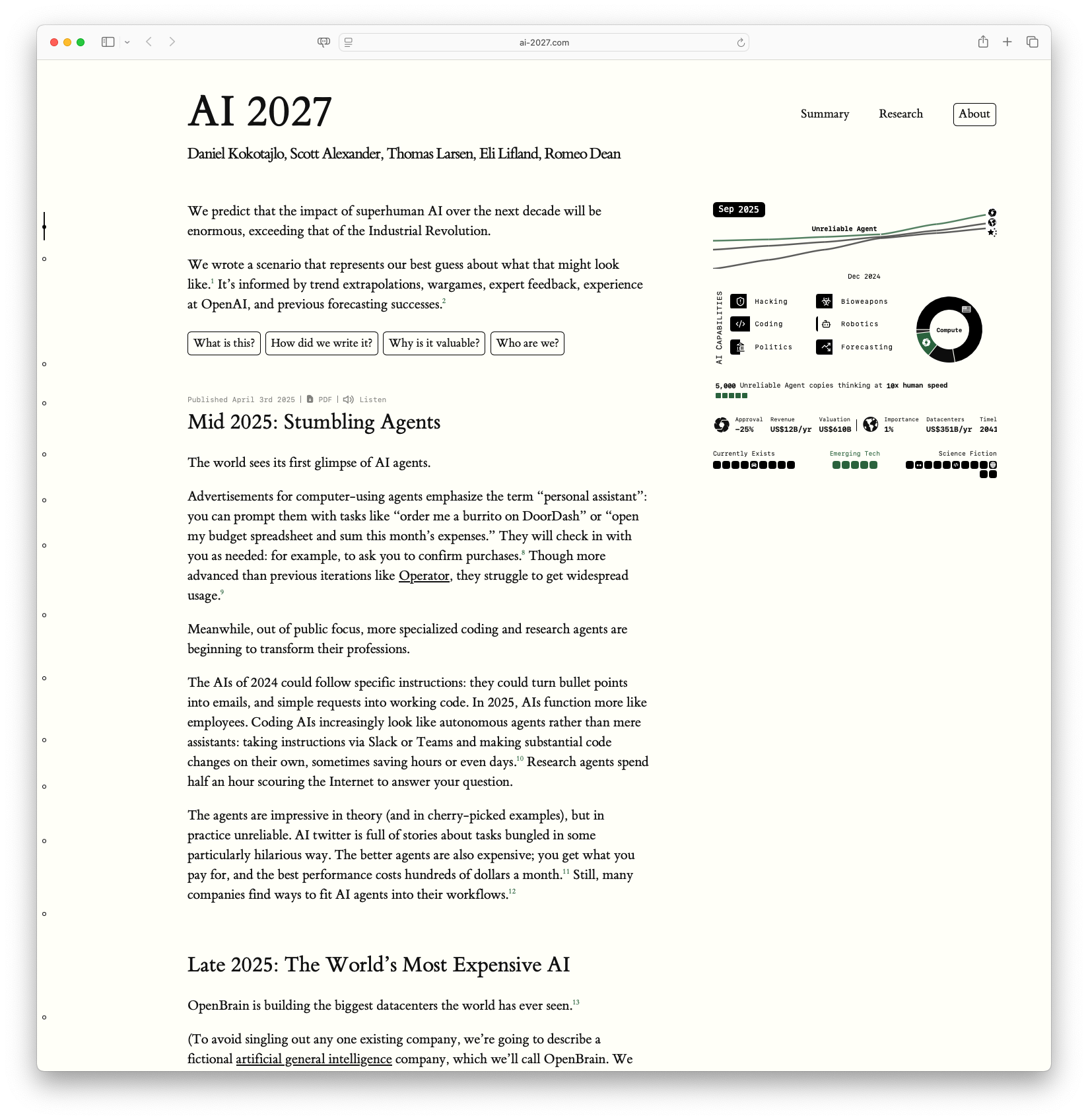 AI 2027: Envisioning AI's Future by 2027