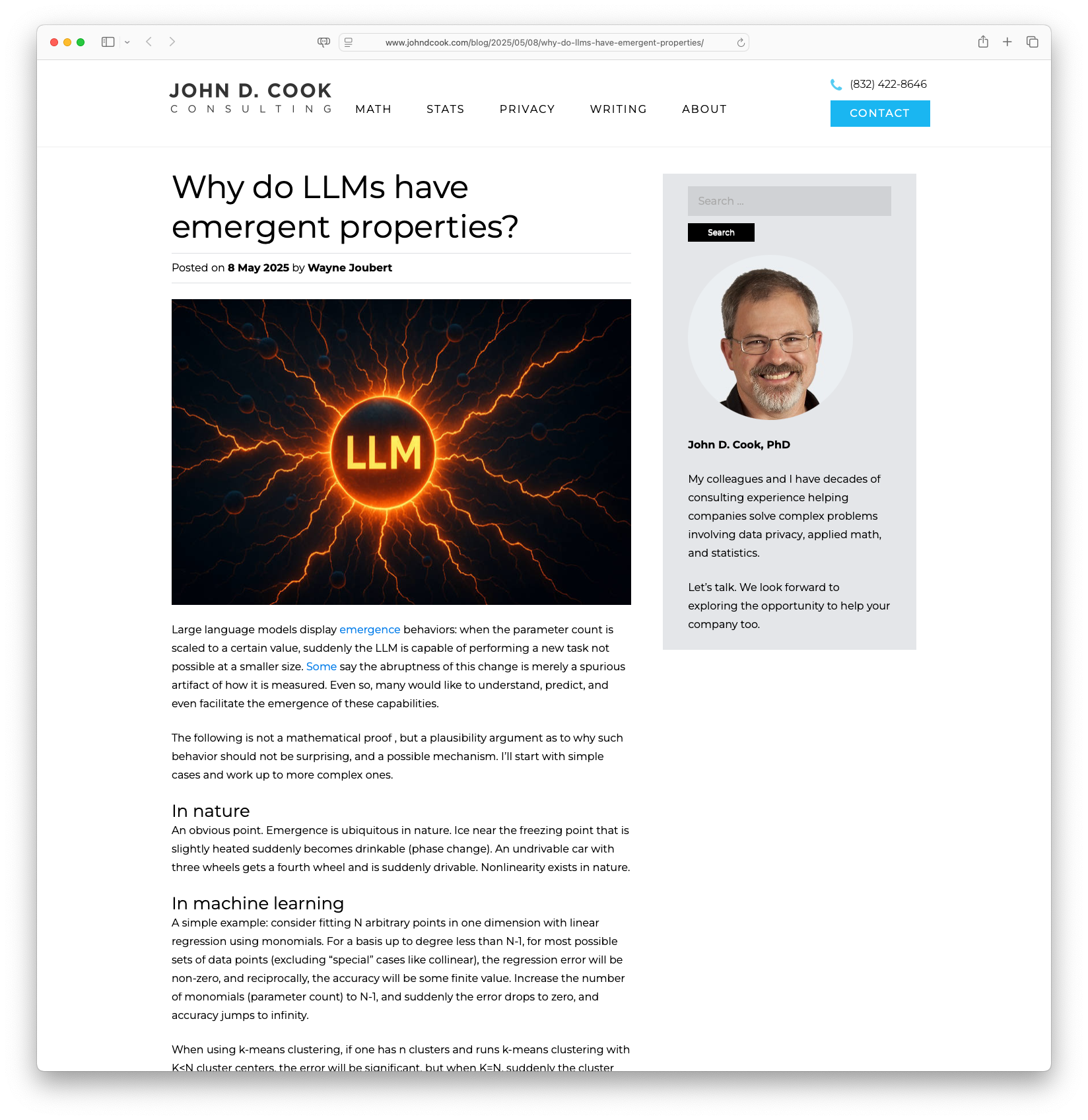 Why do LLMs have emergent properties?