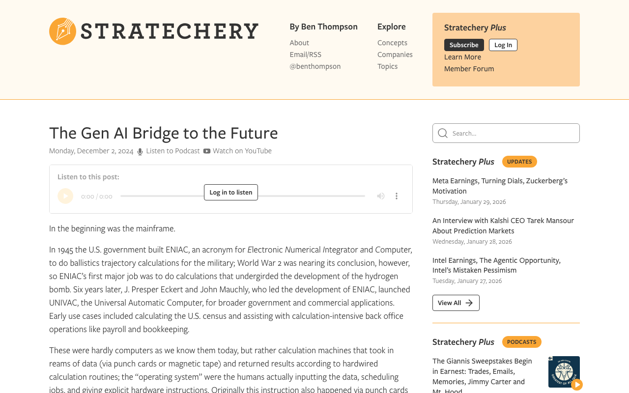 The Gen AI Bridge to the Future – Stratechery by Ben Thompson