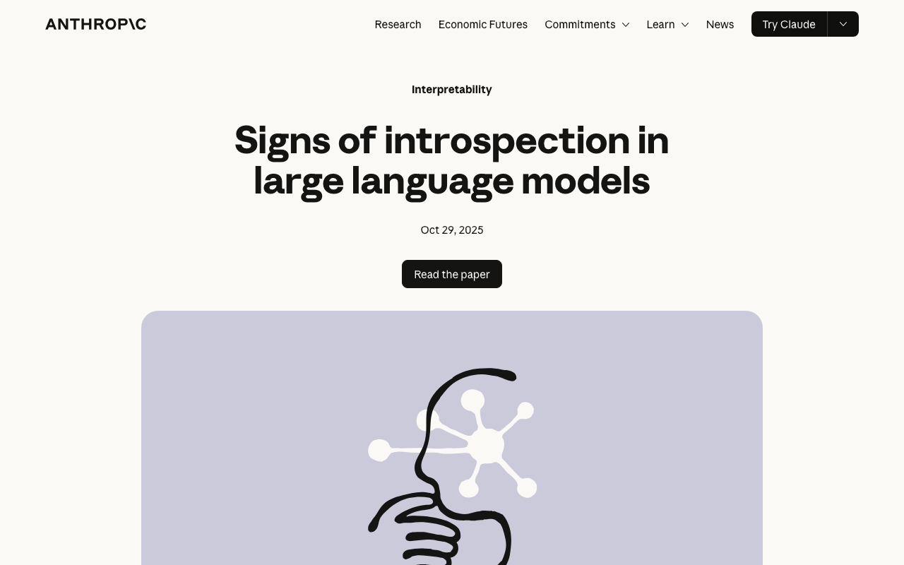 Emergent introspective awareness in large language models  Anthropic