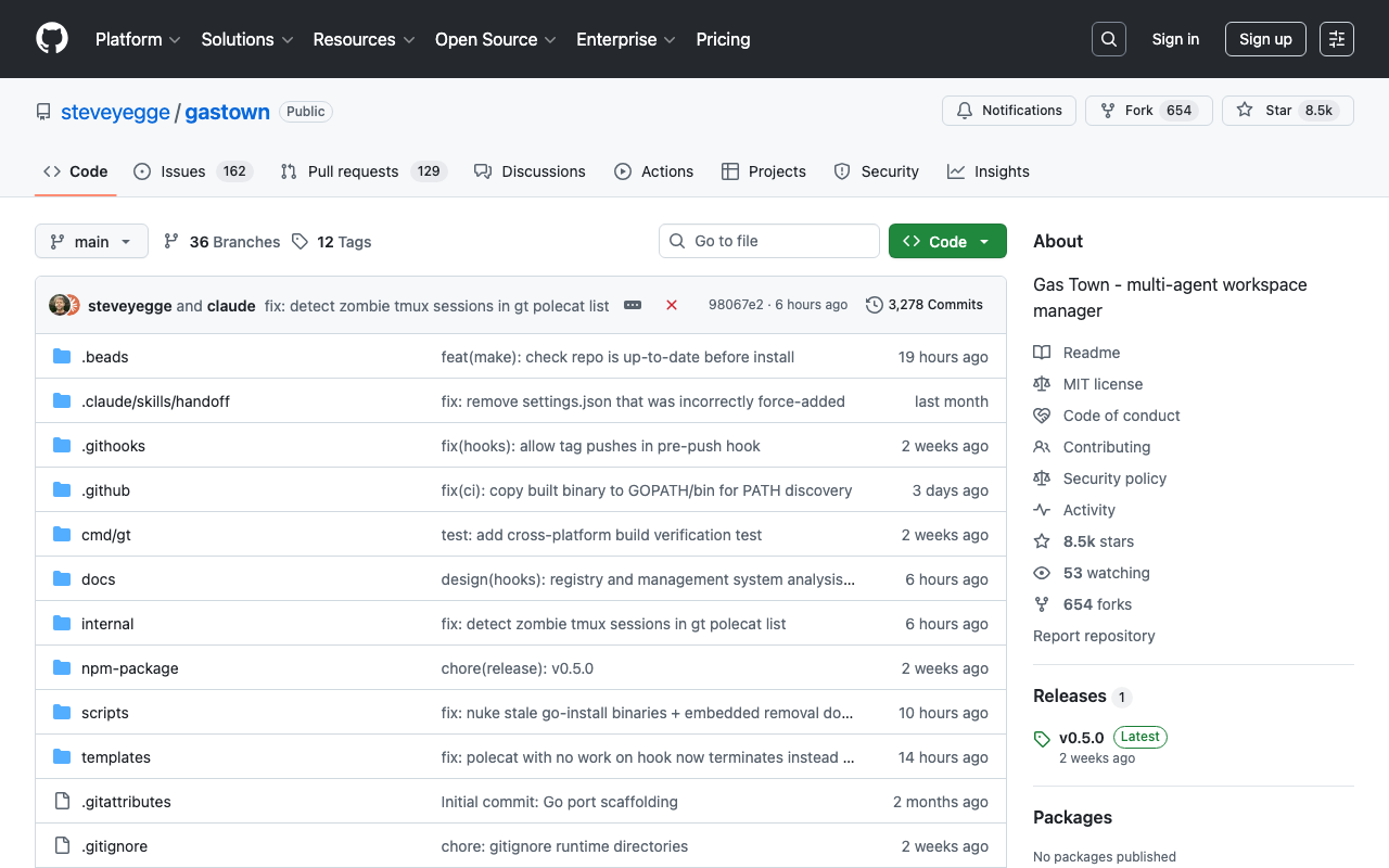 steveyegge/gastown: Gas Town - multi-agent workspace manager